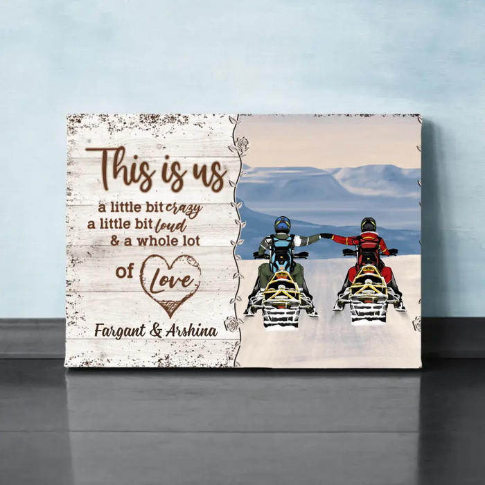 Personalized Canvas, Snowmobiling Partners - Couple Gift, Gifts For Snowmobile Lovers