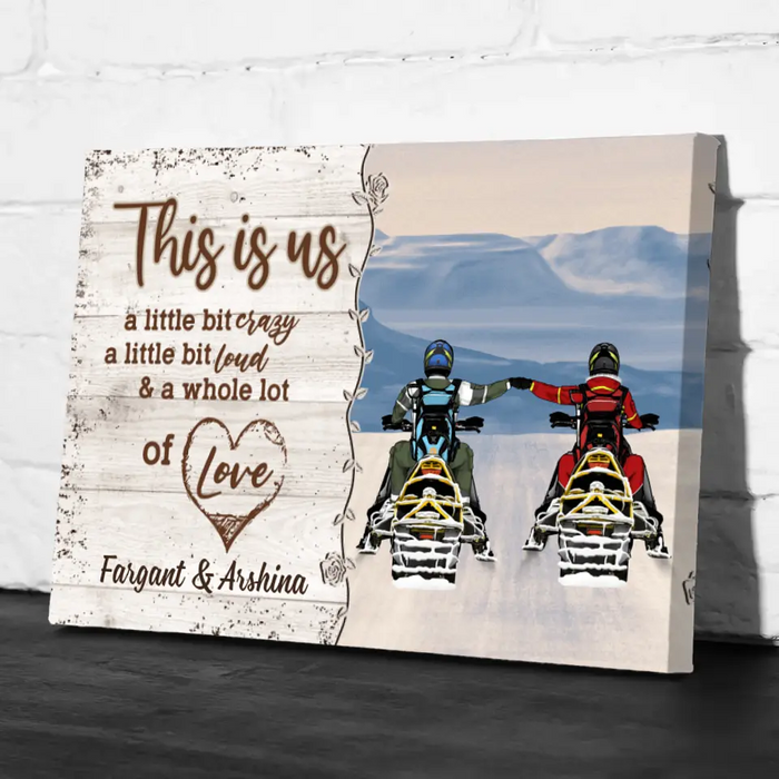 Personalized Canvas, Snowmobiling Partners - Couple Gift, Gifts For Snowmobile Lovers