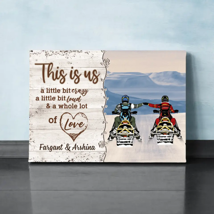 Personalized Canvas, Snowmobiling Partners - Couple Gift, Gifts For Snowmobile Lovers