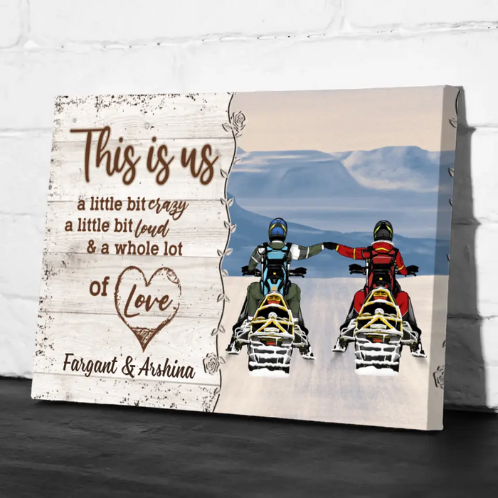 Personalized Canvas, Snowmobiling Partners - Couple Gift, Gifts For Snowmobile Lovers