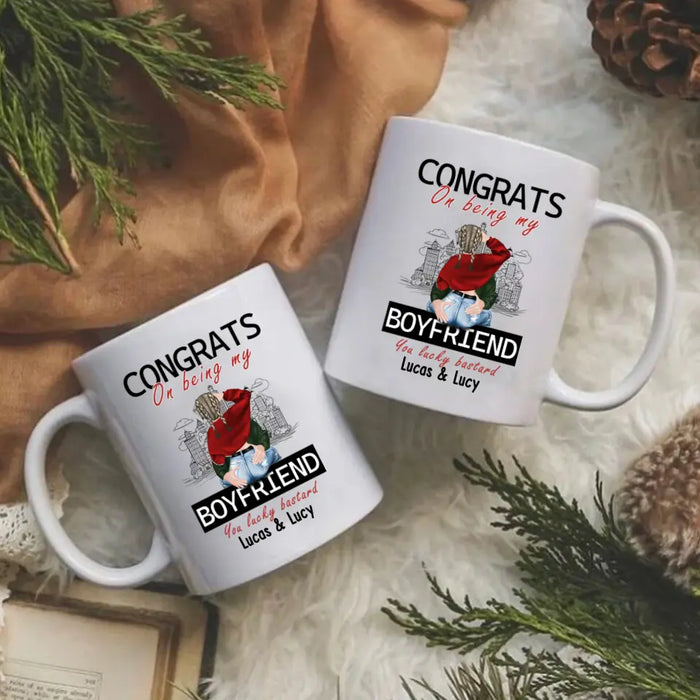 Congrats On Being My Husband You Lucky Bastard - Personalized Gifts Custom Mug For Husband Boyfriend, For Couples