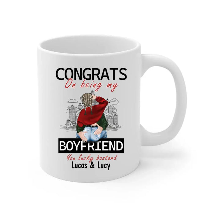 Congrats On Being My Husband You Lucky Bastard - Personalized Gifts Custom Mug For Husband Boyfriend, For Couples