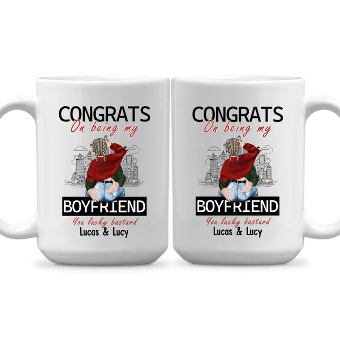 Congrats On Being My Husband You Lucky Bastard - Personalized Gifts Custom Mug For Husband Boyfriend, For Couples