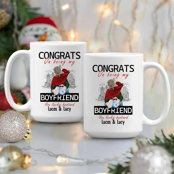 Congrats On Being My Husband You Lucky Bastard - Personalized Gifts Custom Mug For Husband Boyfriend, For Couples