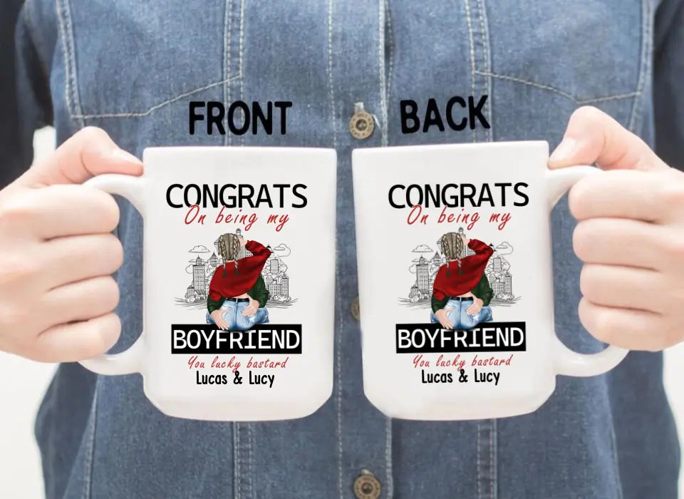 Congrats On Being My Husband You Lucky Bastard - Personalized Gifts Custom Mug For Husband Boyfriend, For Couples