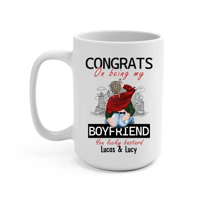 Congrats On Being My Husband You Lucky Bastard - Personalized Gifts Custom Mug For Husband Boyfriend, For Couples