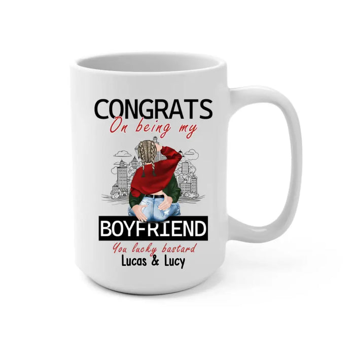 Congrats On Being My Husband You Lucky Bastard - Personalized Gifts Custom Mug For Husband Boyfriend, For Couples