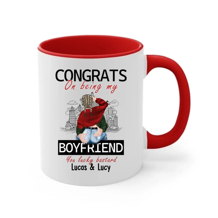 Congrats On Being My Husband You Lucky Bastard - Personalized Gifts Custom Mug For Husband Boyfriend, For Couples