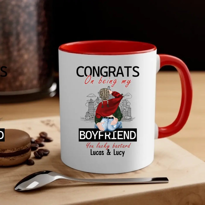 Congrats On Being My Husband You Lucky Bastard - Personalized Gifts Custom Mug For Husband Boyfriend, For Couples