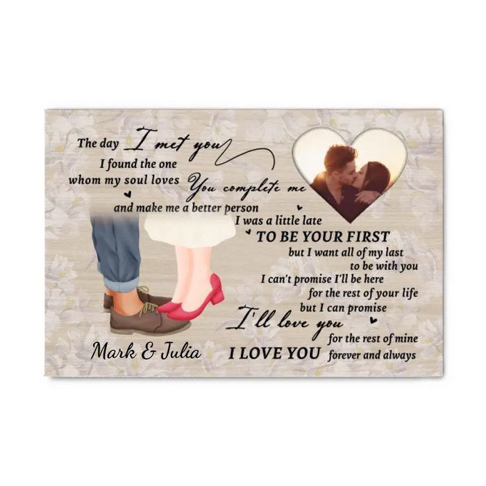 The Day I Met You - Custom Canvas Photo Upload For Couples, Him, Her, Anniversary