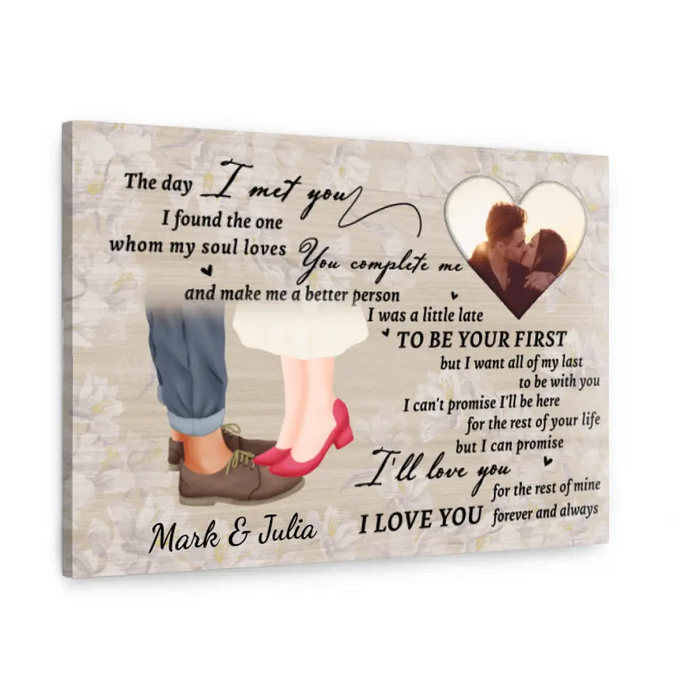 The Day I Met You - Custom Canvas Photo Upload For Couples, Him, Her, Anniversary