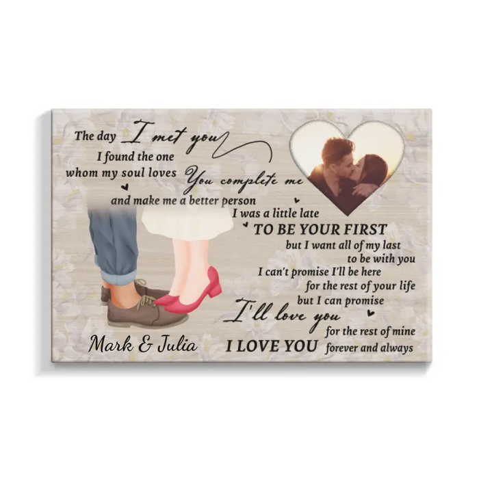 The Day I Met You - Custom Canvas Photo Upload For Couples, Him, Her, Anniversary