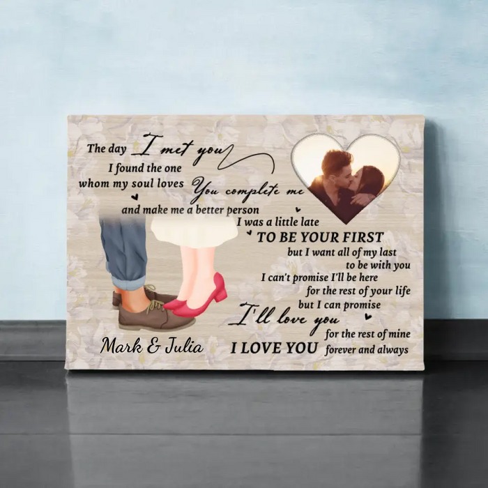 The Day I Met You - Custom Canvas Photo Upload For Couples, Him, Her, Anniversary