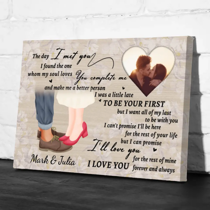 The Day I Met You - Custom Canvas Photo Upload For Couples, Him, Her, Anniversary