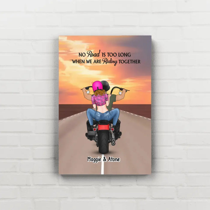 Couple Ride Together Stay Together - Personalized Gifts Custom Canvas For Couples, Motorcycle Lovers