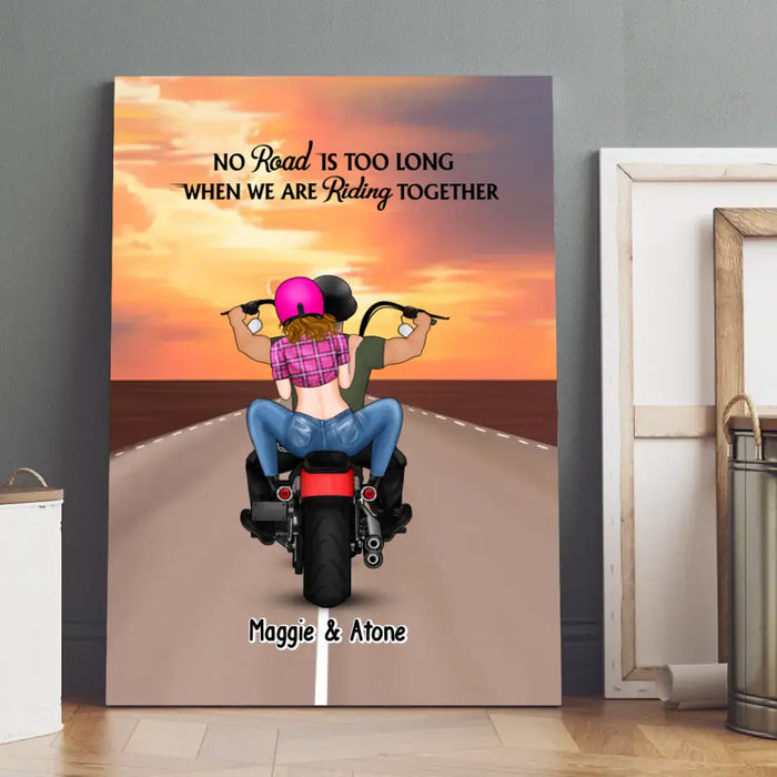 Couple Ride Together Stay Together - Personalized Gifts Custom Canvas For Couples, Motorcycle Lovers