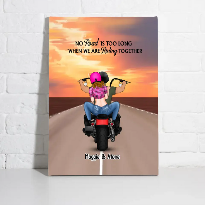 Couple Ride Together Stay Together - Personalized Gifts Custom Canvas For Couples, Motorcycle Lovers