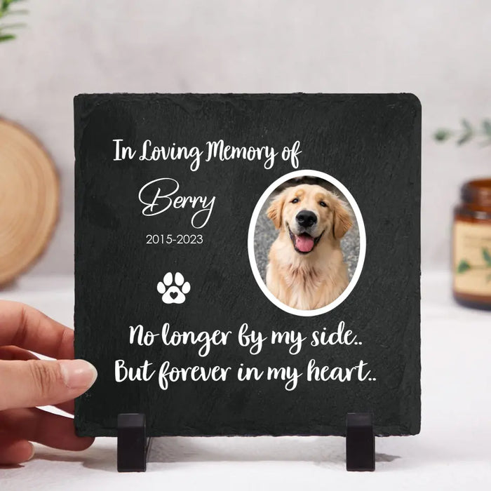 No Longer By My Side But Forever In My Heart- Personalized Garden Stone, Christmas Gift For Pet Lovers