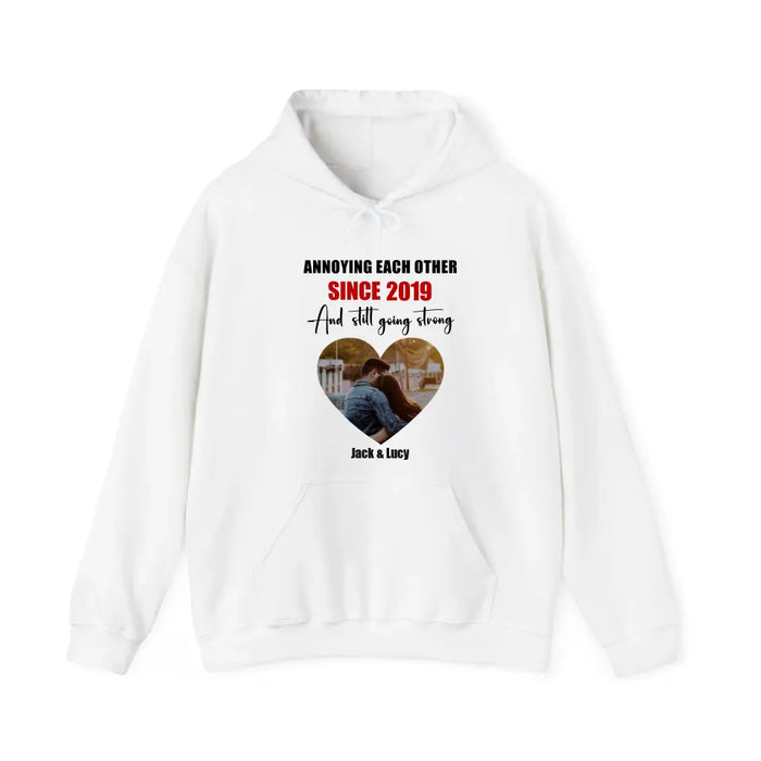 Annoying Each Other Since Year And Still Going Strong - Personalized Photo Upload Gifts Custom Shirt For Couples