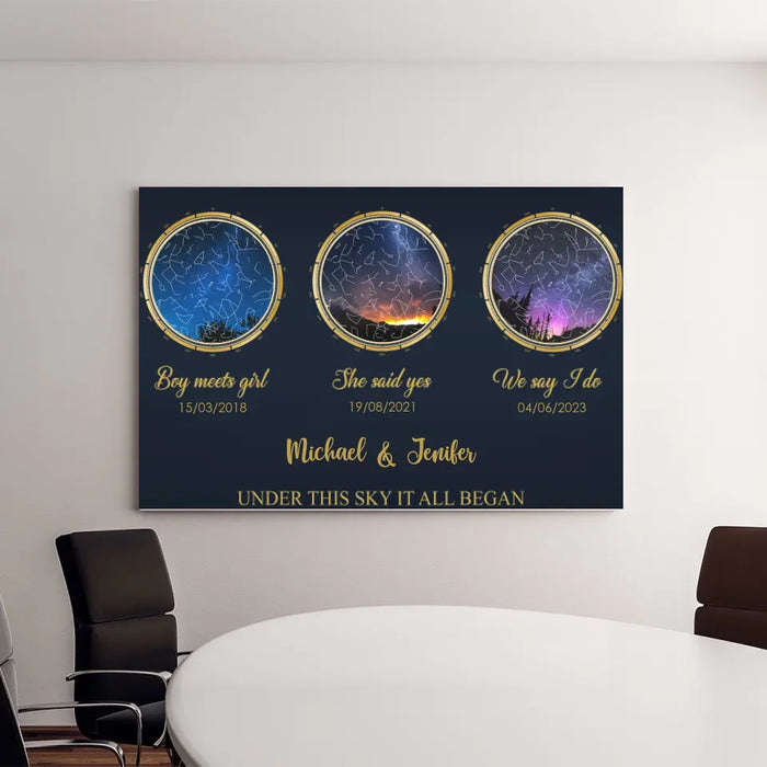 Hello Will You I Do Map Art - Personalized Gifts Custom Constellation Star Map Canvas For Couples, Anniversary Gift