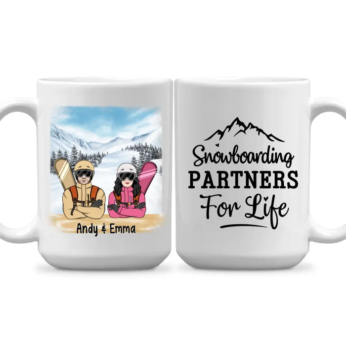 Personalized Mug, Snowboarding Partners - Couple, Friends, Sisters Gift, Gift For Snowboarders