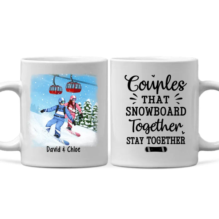 Personalized Mug, Snowboarding Partners For Life, Couple & Friends, Gift For Snowboarders