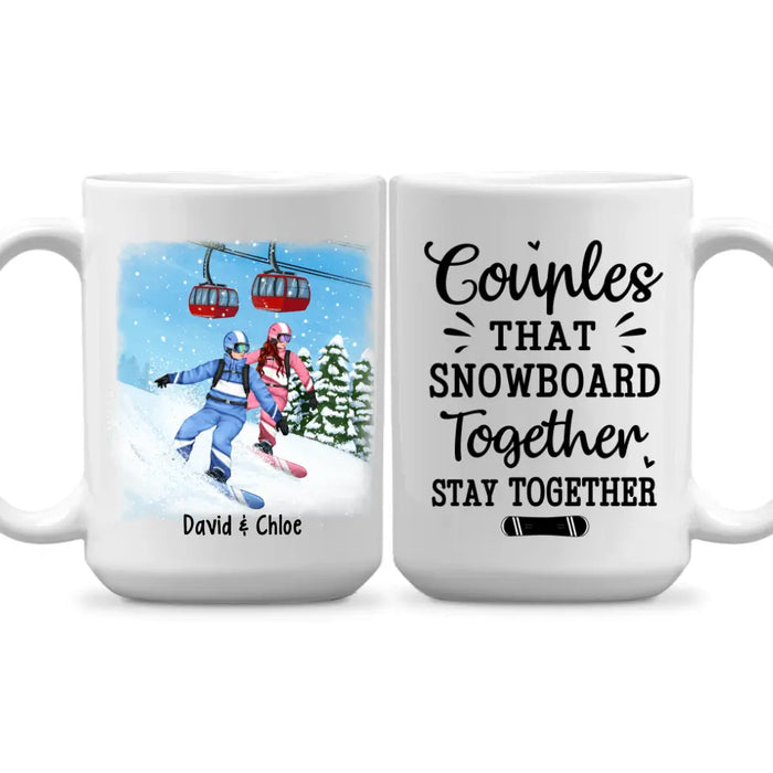 Personalized Mug, Snowboarding Partners For Life, Couple & Friends, Gift For Snowboarders