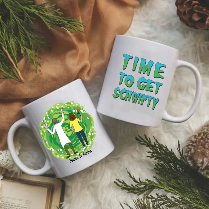 Time To Get Schwifty - Personalized Gifts Custom Mug For Couples