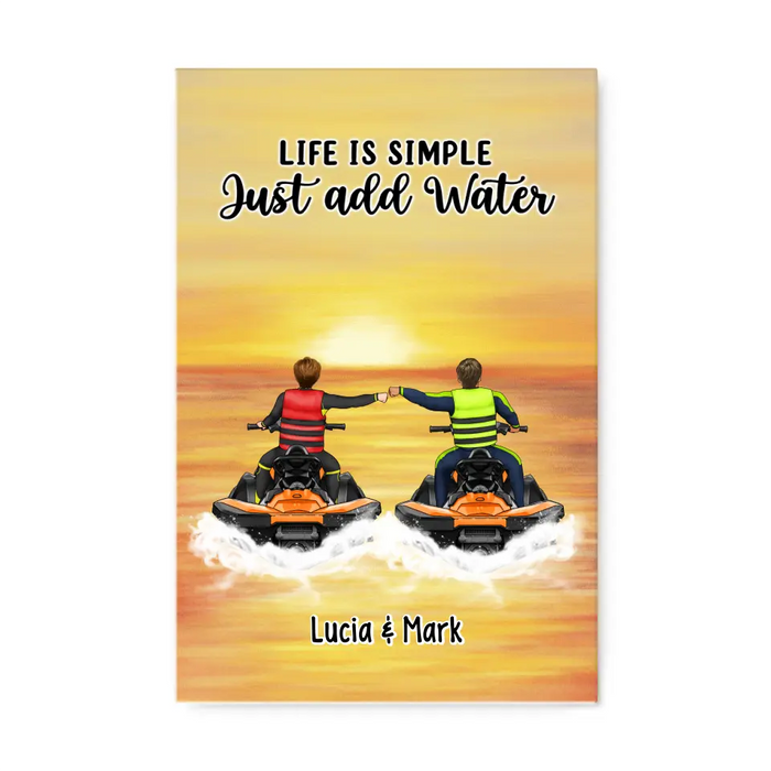 Personalized Canvas, Life Is Better On A Jet Ski - Jet Skiing Couple and Friends, Gifts for Jet Skiers