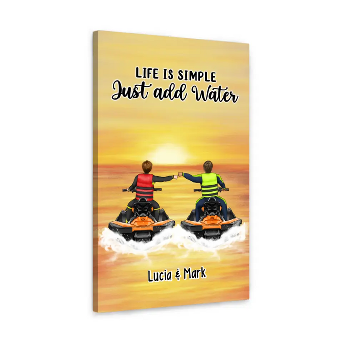 Personalized Canvas, Life Is Better On A Jet Ski - Jet Skiing Couple and Friends, Gifts for Jet Skiers