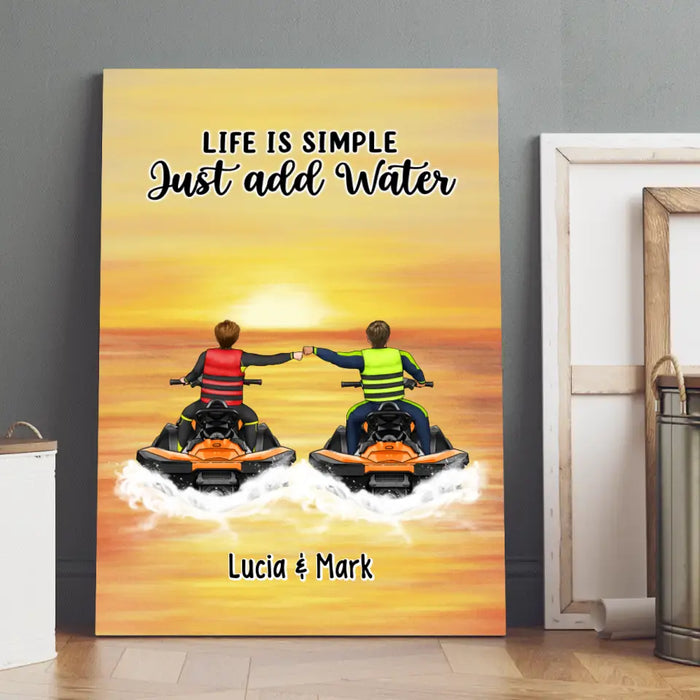 Personalized Canvas, Life Is Better On A Jet Ski - Jet Skiing Couple and Friends, Gifts for Jet Skiers