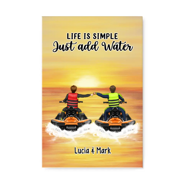 Personalized Canvas, Life Is Better On A Jet Ski - Jet Skiing Couple and Friends, Gifts for Jet Skiers