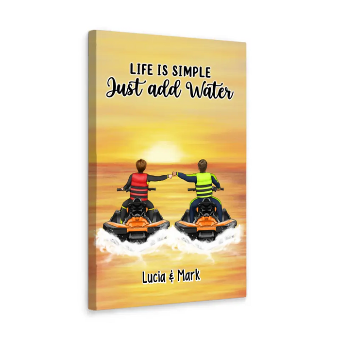 Personalized Canvas, Life Is Better On A Jet Ski - Jet Skiing Couple and Friends, Gifts for Jet Skiers