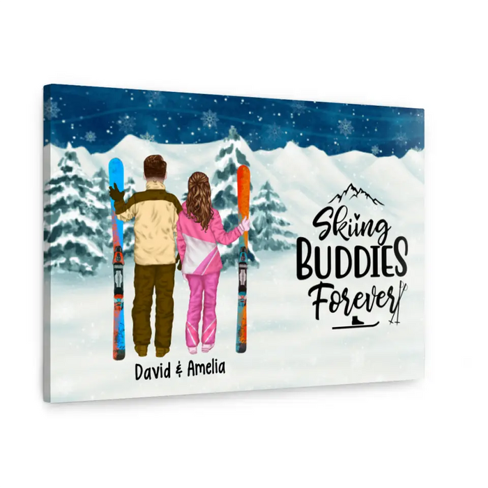 Skiing Partners For Life - Personalized Canvas For Couples, For Friends, Skiing