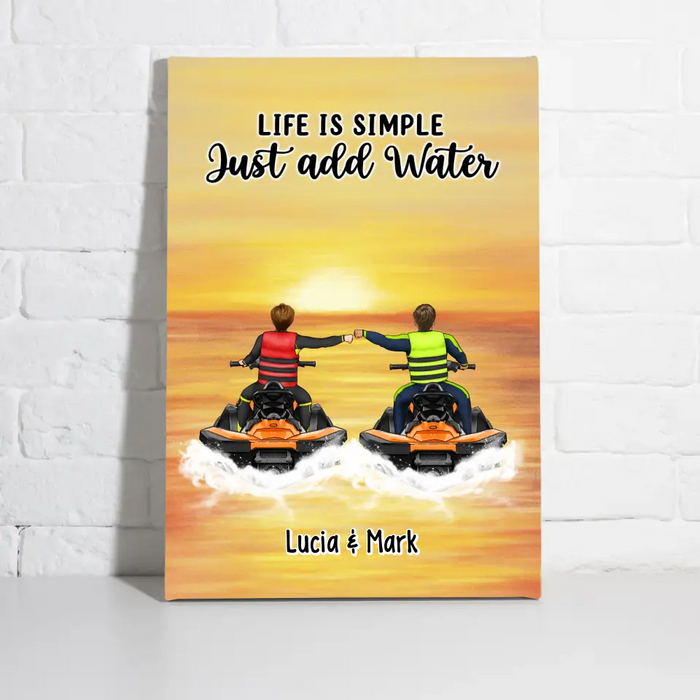 Personalized Canvas, Life Is Better On A Jet Ski - Jet Skiing Couple and Friends, Gifts for Jet Skiers