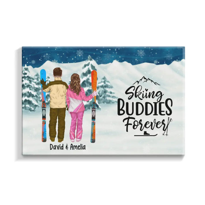 Skiing Partners For Life - Personalized Canvas For Couples, For Friends, Skiing