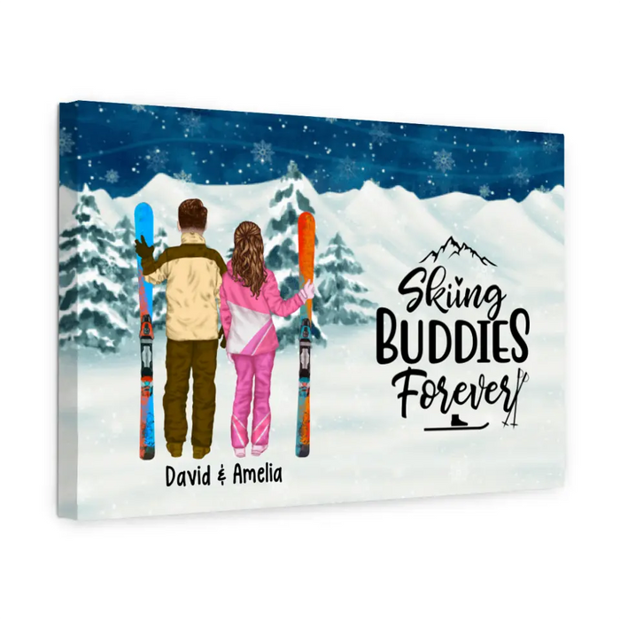 Skiing Partners For Life - Personalized Canvas For Couples, For Friends, Skiing