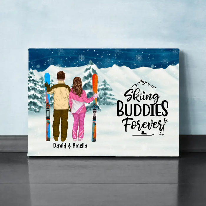 Skiing Partners For Life - Personalized Canvas For Couples, For Friends, Skiing