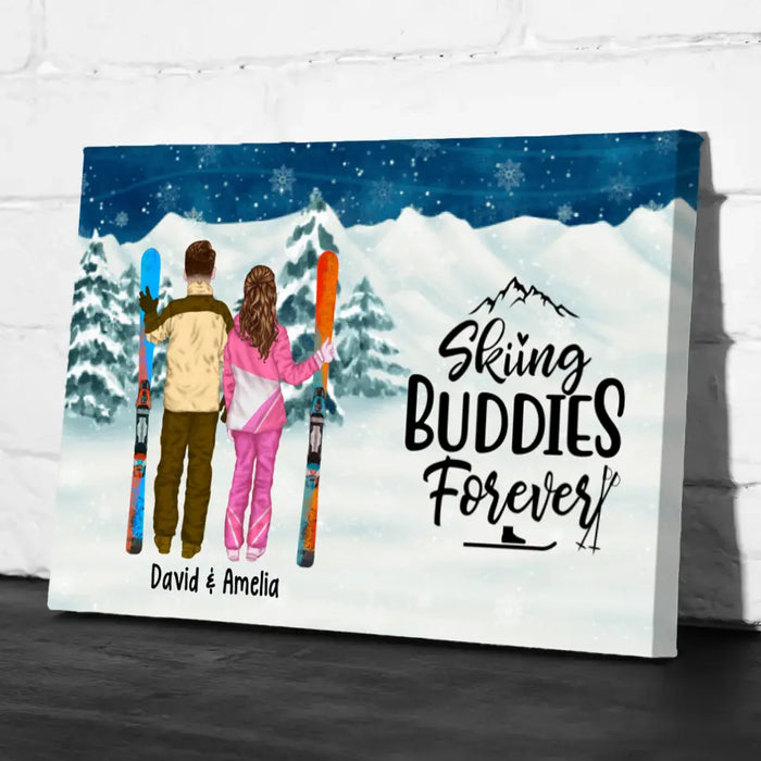 Skiing Partners For Life - Personalized Canvas For Couples, For Friends, Skiing