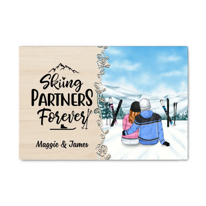 I Want To Hold Your Hand At 80 Baby Let's Go Skiing - Personalized Canvas For Couples, Skiing