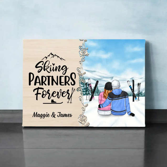 I Want To Hold Your Hand At 80 Baby Let's Go Skiing - Personalized Canvas For Couples, Skiing