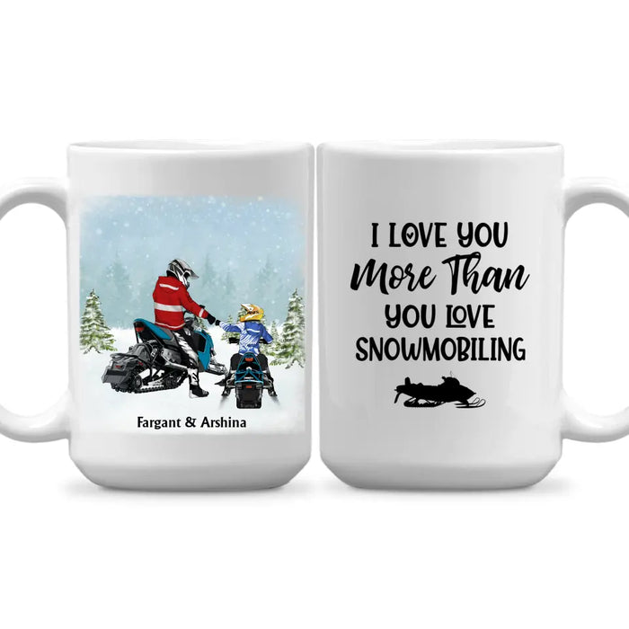 Riding Partners For Life - Personalized Gifts Custom Mom Dad with Kid Mug For Snowmobiling Lovers