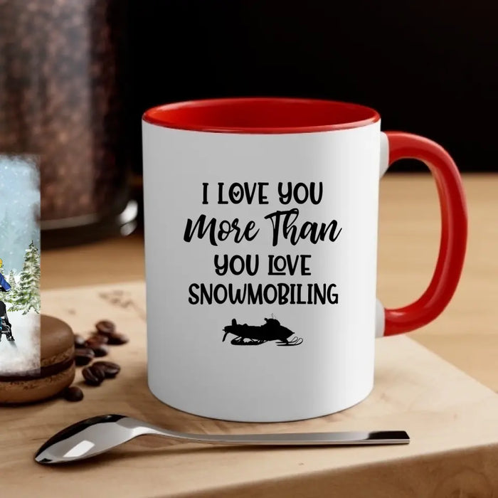 Riding Partners For Life - Personalized Gifts Custom Mom Dad with Kid Mug For Snowmobiling Lovers