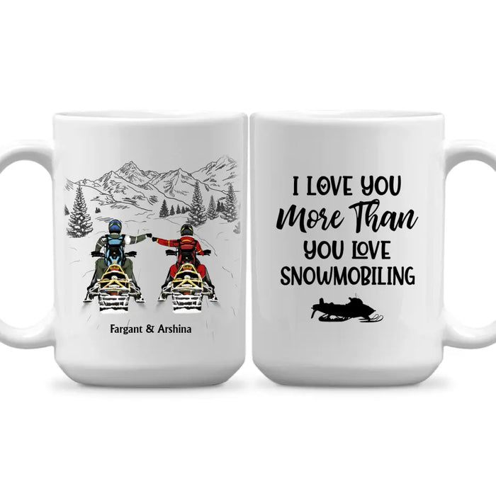 The Best Memories Are Made On The Sled - Personalized Gifts Custom Mug For Couples, Friends, Snowmobiling Lovers