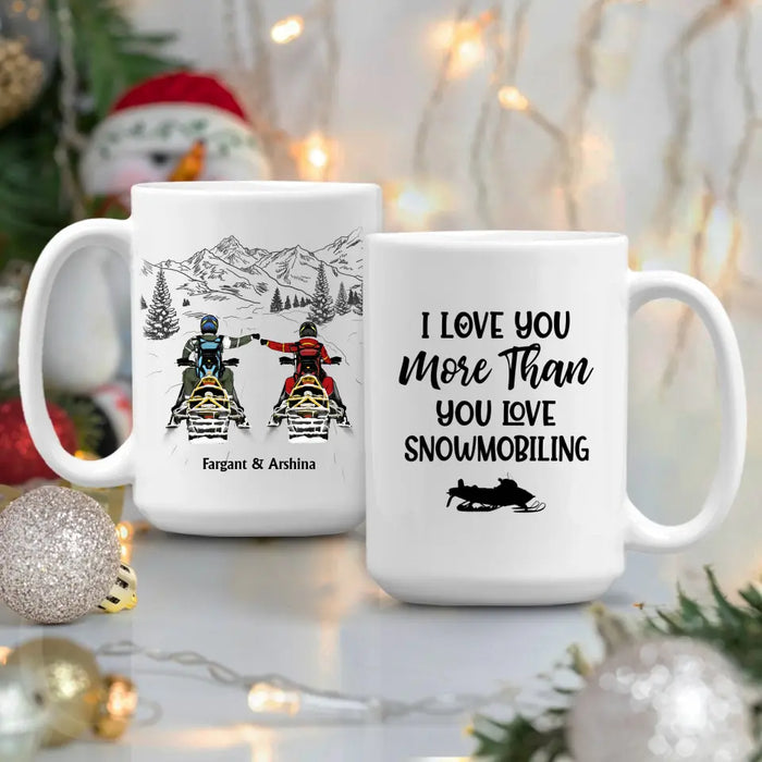 The Best Memories Are Made On The Sled - Personalized Gifts Custom Mug For Couples, Friends, Snowmobiling Lovers