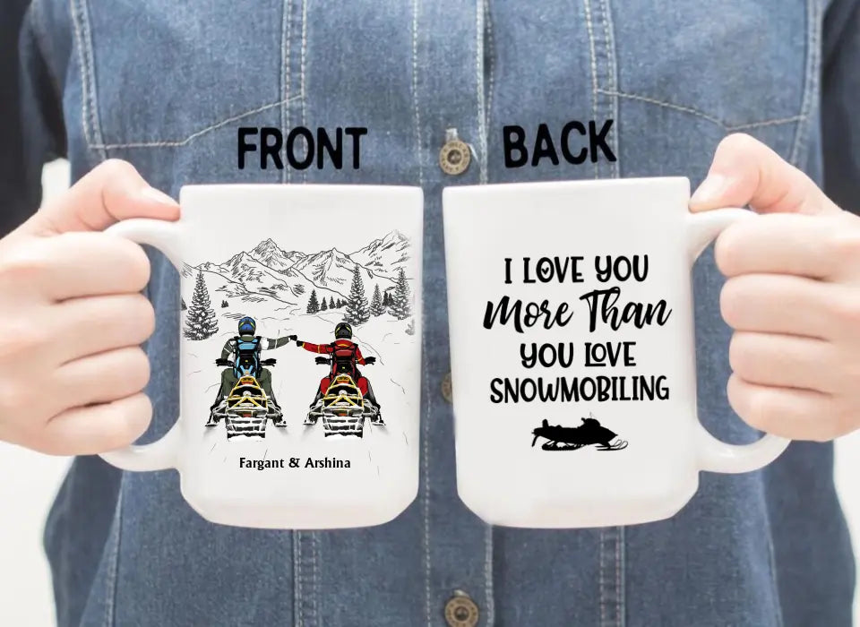 The Best Memories Are Made On The Sled - Personalized Gifts Custom Mug For Couples, Friends, Snowmobiling Lovers