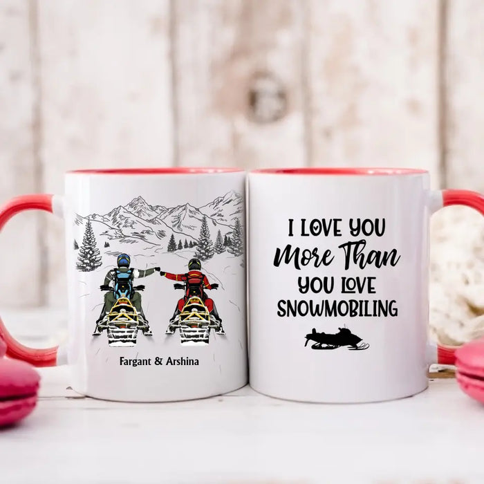 The Best Memories Are Made On The Sled - Personalized Gifts Custom Mug For Couples, Friends, Snowmobiling Lovers