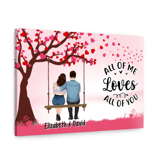 Couple Sitting On Tree Swing - Personalized Canvas For Him, For Her, Valentine's Day