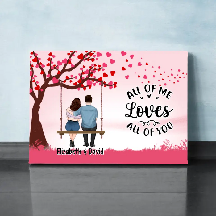 Couple Sitting On Tree Swing - Personalized Canvas For Him, For Her, Valentine's Day