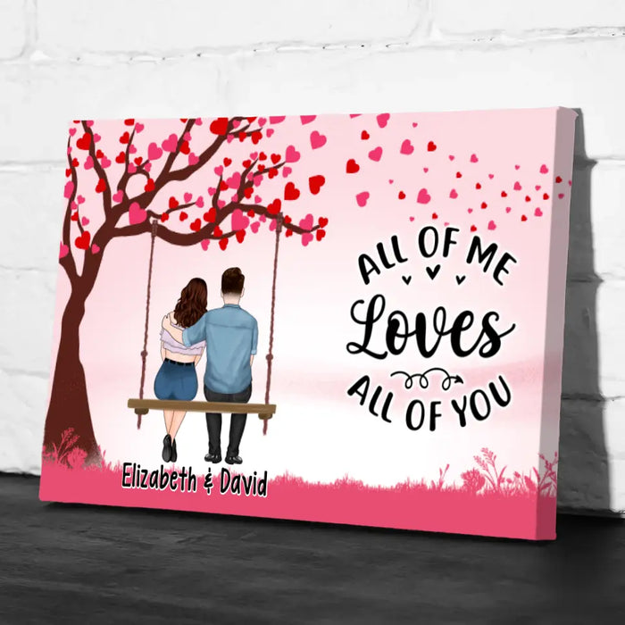 Couple Sitting On Tree Swing - Personalized Canvas For Him, For Her, Valentine's Day